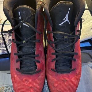 Jordan Red and Black Athletic Shoes